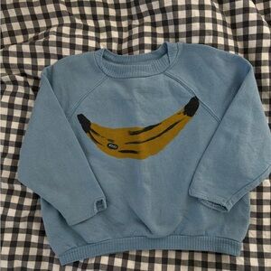 Bobo Choses Light Blue Sweatshirt with Banana Graphic